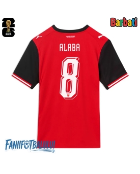 Austria David Alaba #8 Tricou Fotbal Replică Mondial 2026 Barbati Acasa